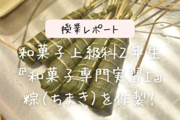 ＜授業レポート＞和菓子上級科2年生：和菓子専門実習Ⅰ：季節の和菓子「粽（ちまき）」に挑戦しました！